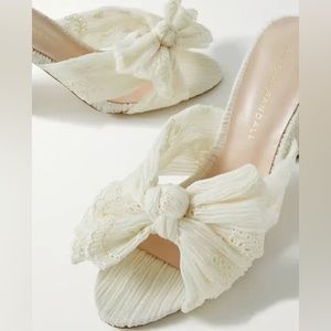 Loeffler Randall Penny Knotted Lame Sandal in Beauty Size 7